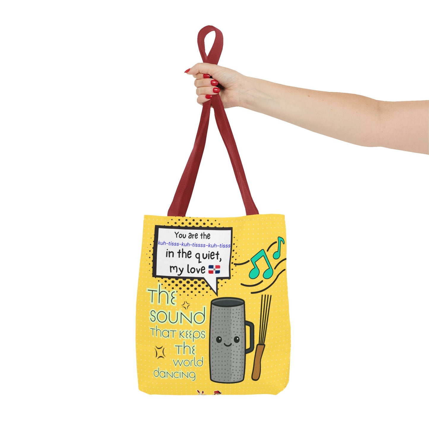 "The Sound That Makes the World Move / El Sonido Que Mueve el Mundo" – Güira Tote Bag