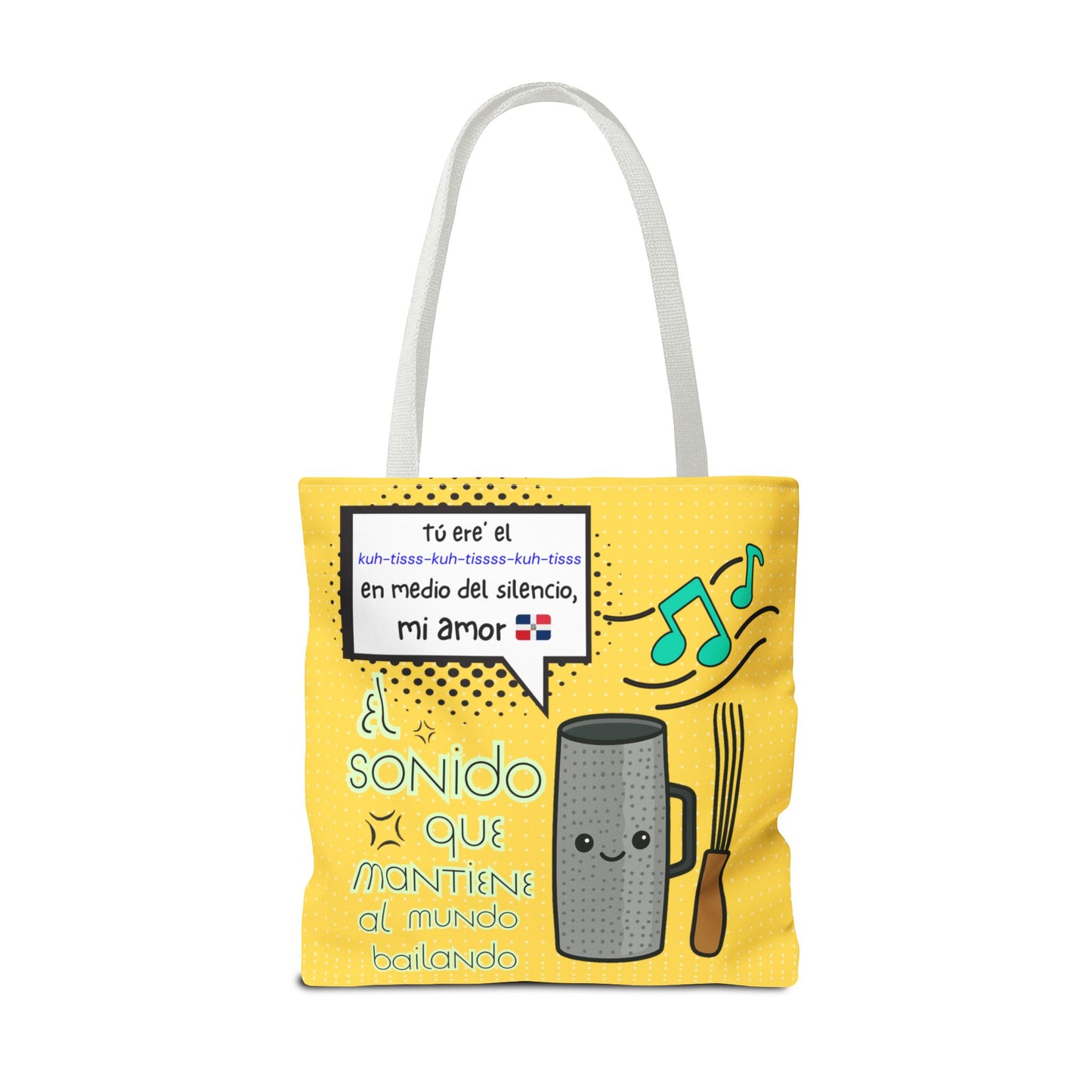 "The Sound That Makes the World Move / El Sonido Que Mueve el Mundo" – Güira Tote Bag