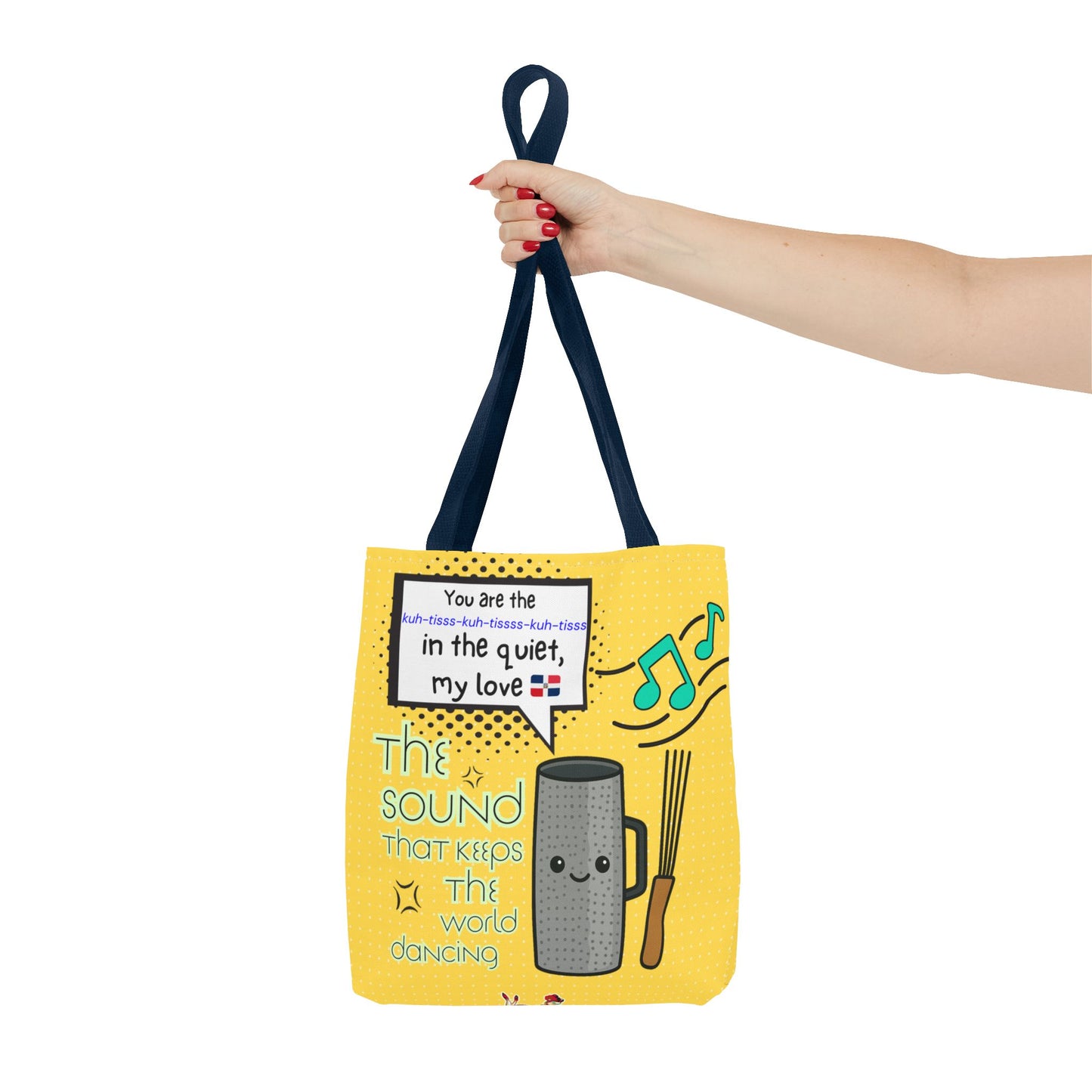 "The Sound That Makes the World Move / El Sonido Que Mueve el Mundo" – Güira Tote Bag