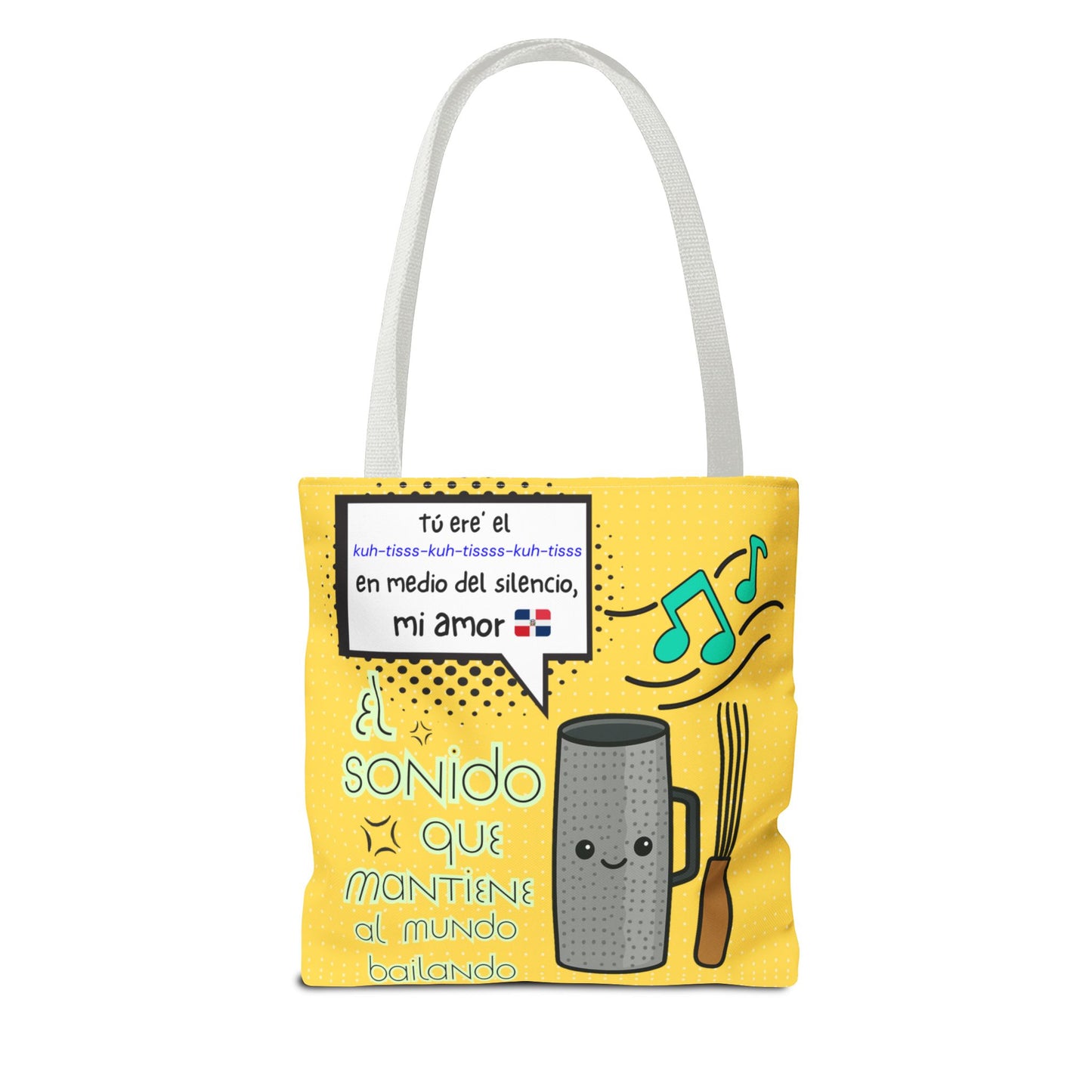 "The Sound That Makes the World Move / El Sonido Que Mueve el Mundo" – Güira Tote Bag