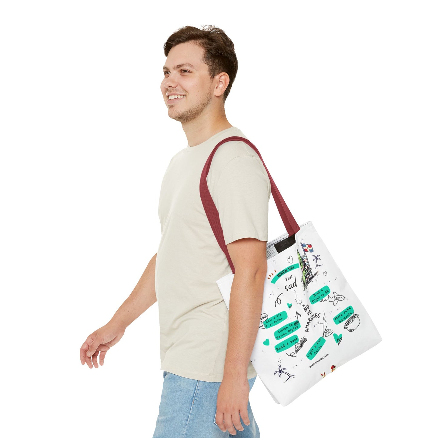 "When You Feel Sad, No Te Amargues" – Dominican Mood-Lifter Tote Bag