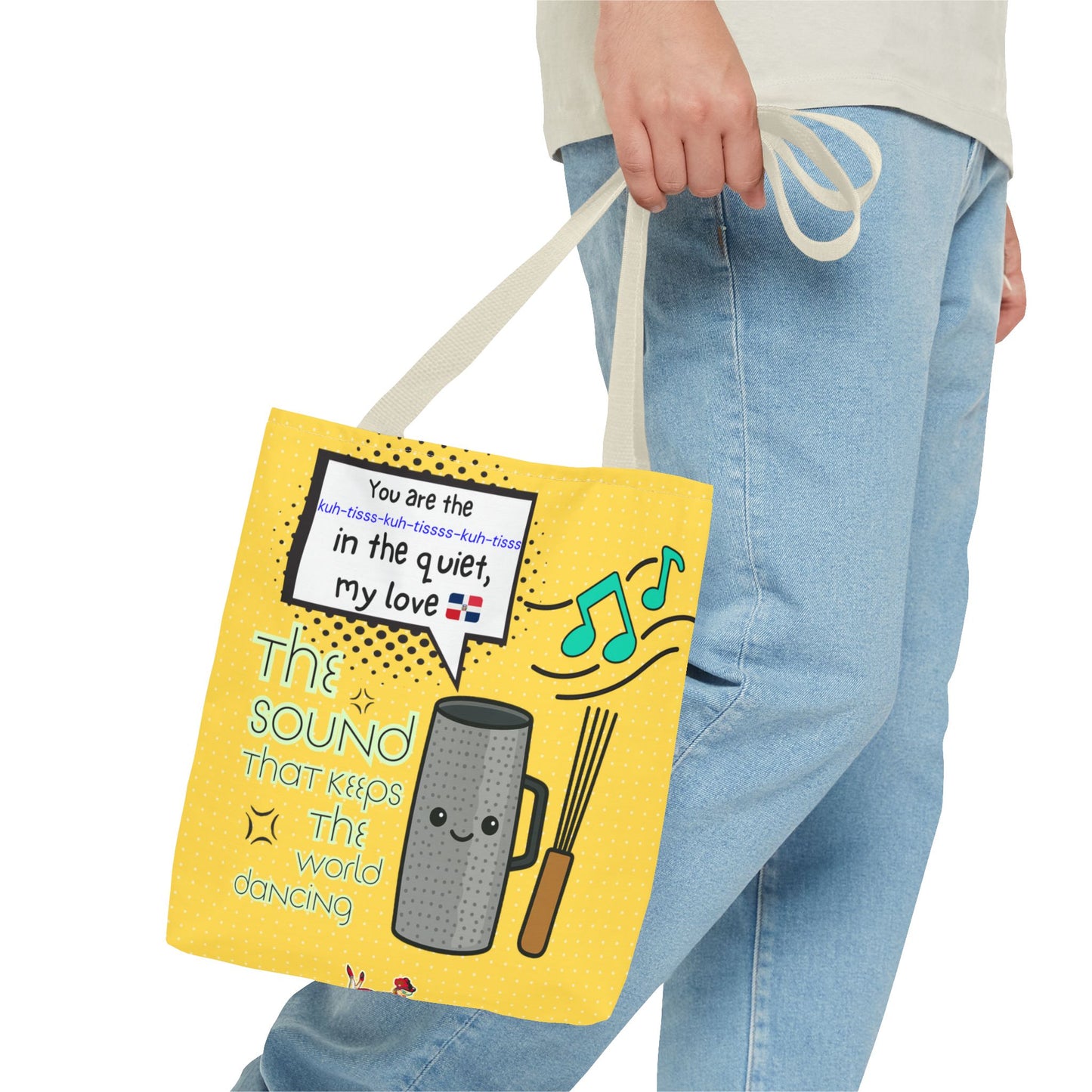 "The Sound That Makes the World Move / El Sonido Que Mueve el Mundo" – Güira Tote Bag