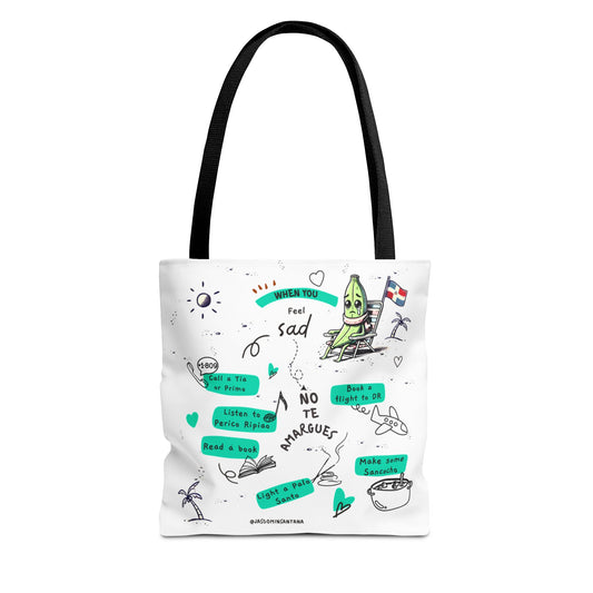 "When You Feel Sad, No Te Amargues" – Dominican Mood-Lifter Tote Bag