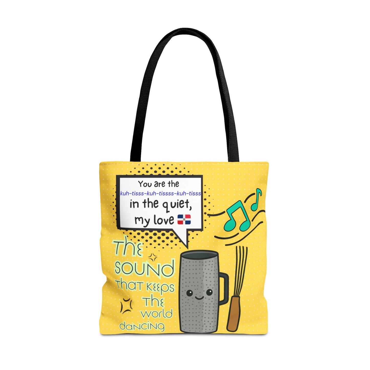 "The Sound That Makes the World Move / El Sonido Que Mueve el Mundo" – Güira Tote Bag