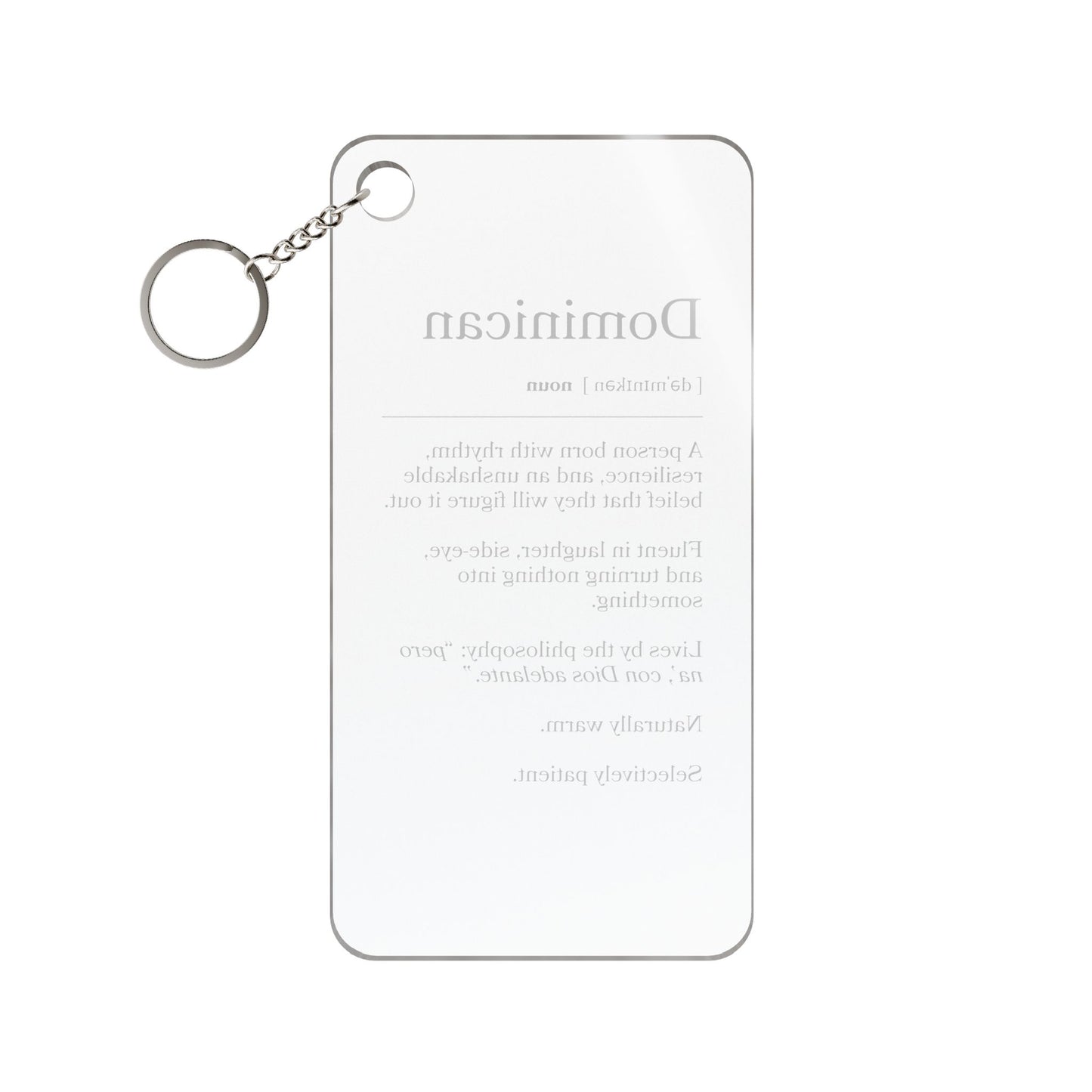 Dominican Definition Keychain Charm — Inspirational Heritage Gift