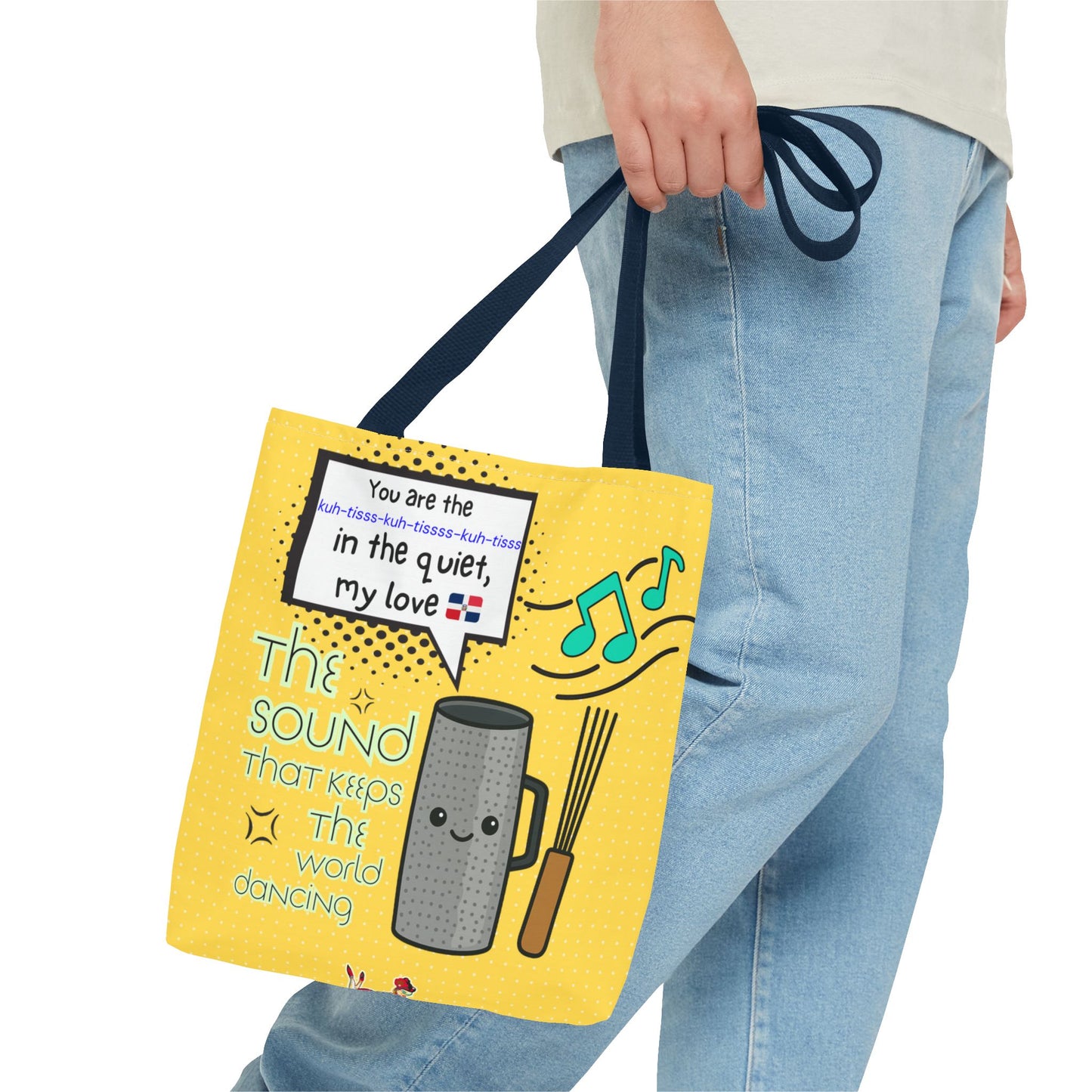 "The Sound That Makes the World Move / El Sonido Que Mueve el Mundo" – Güira Tote Bag