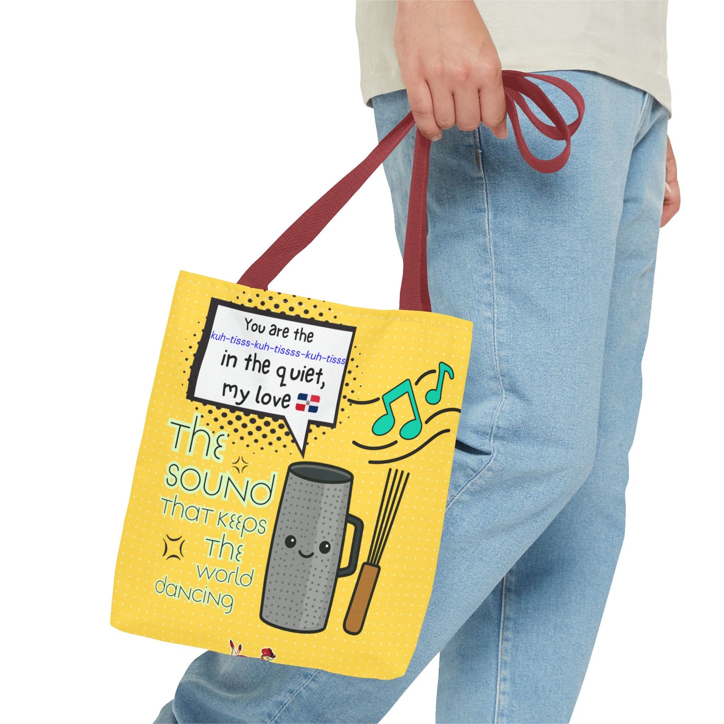 "The Sound That Makes the World Move / El Sonido Que Mueve el Mundo" – Güira Tote Bag