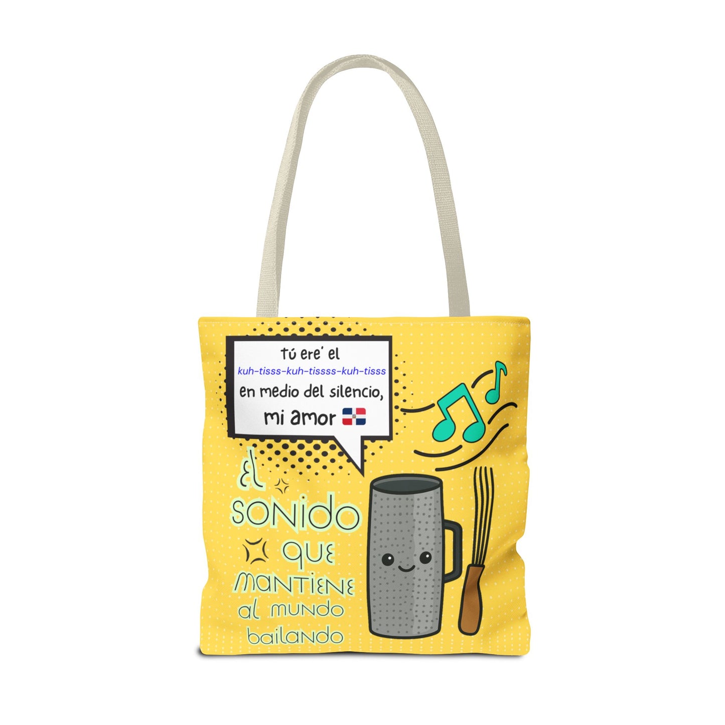 "The Sound That Makes the World Move / El Sonido Que Mueve el Mundo" – Güira Tote Bag