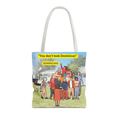 "You Don’t Look Dominican" – Tote Bag Celebrating Dominican Diversity