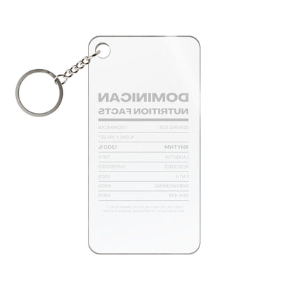 Dominican Nutrition Facts Keychain Charm — Inspirational Heritage Gift