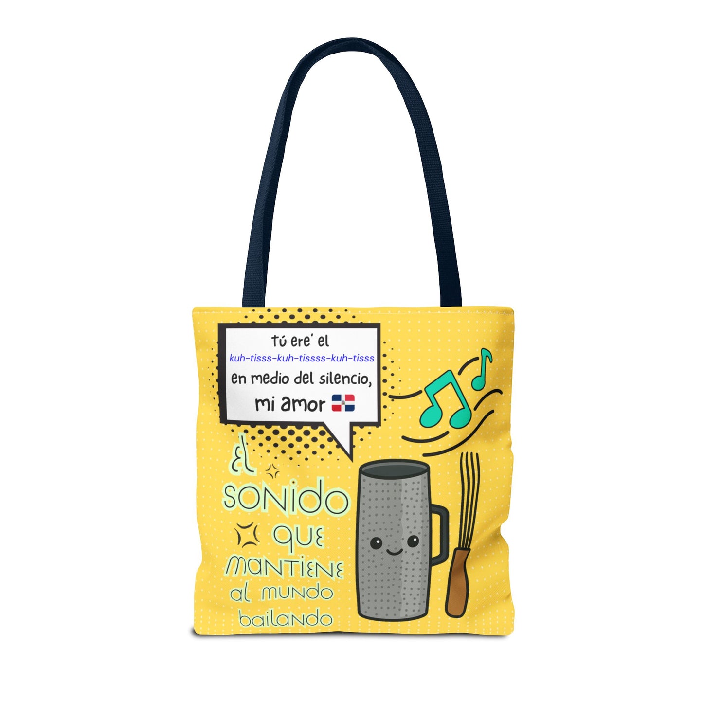 "The Sound That Makes the World Move / El Sonido Que Mueve el Mundo" – Güira Tote Bag
