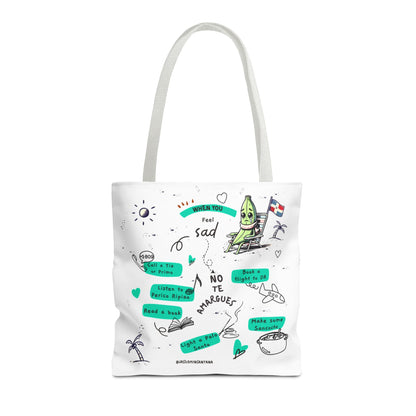 "When You Feel Sad, No Te Amargues" – Dominican Mood-Lifter Tote Bag