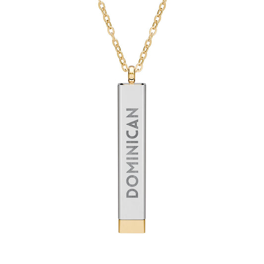 Dominican Hidden Message Sliding Bar Necklace — Bueno
