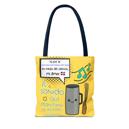 "The Sound That Makes the World Move / El Sonido Que Mueve el Mundo" – Güira Tote Bag