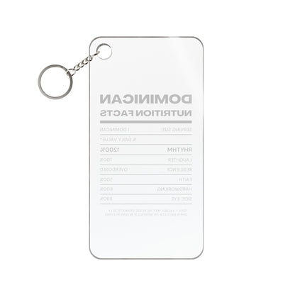 Dominican Nutrition Facts Keychain Charm — Inspirational Heritage Gift
