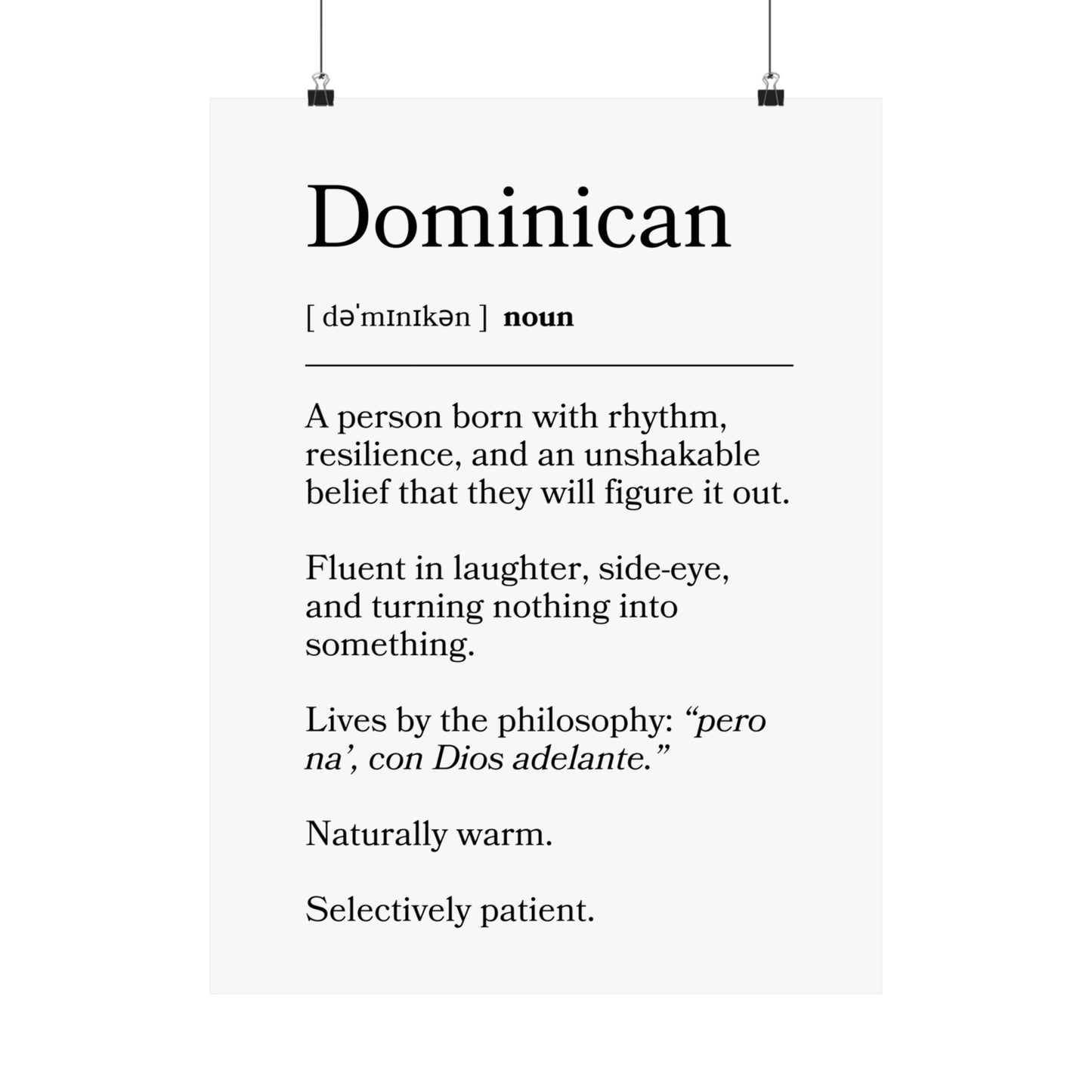 Dominican Definition Matte Poster — Print Celebrating Culture & Pride