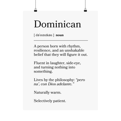 Dominican Definition Matte Poster — Print Celebrating Culture & Pride