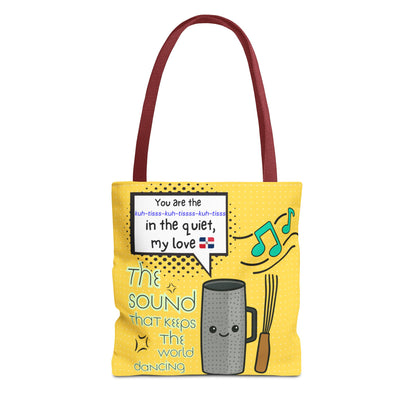 "The Sound That Makes the World Move / El Sonido Que Mueve el Mundo" – Güira Tote Bag