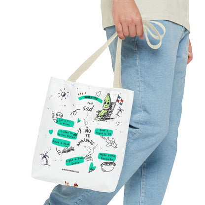 "When You Feel Sad, No Te Amargues" – Dominican Mood-Lifter Tote Bag