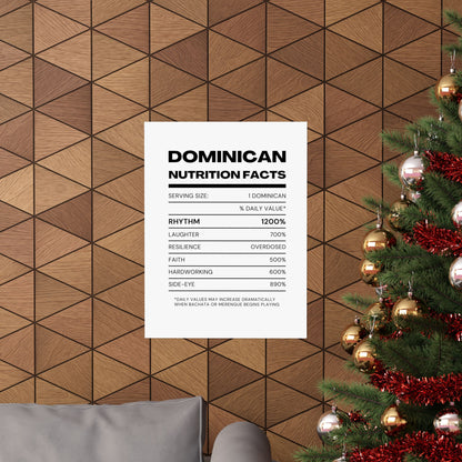 Dominican Nutrition Facts Matte Poster — Print Celebrating Culture & Pride