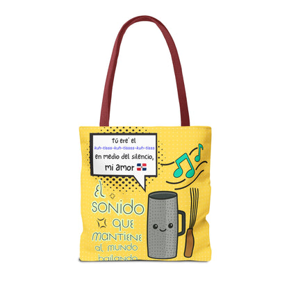"The Sound That Makes the World Move / El Sonido Que Mueve el Mundo" – Güira Tote Bag