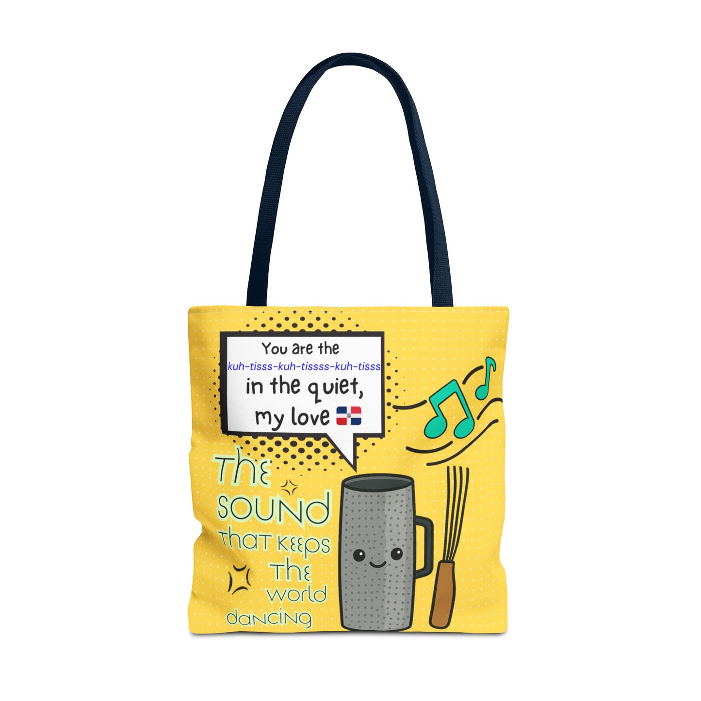 "The Sound That Makes the World Move / El Sonido Que Mueve el Mundo" – Güira Tote Bag