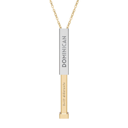 Dominican Hidden Message Sliding Bar Necklace — Built Diferente