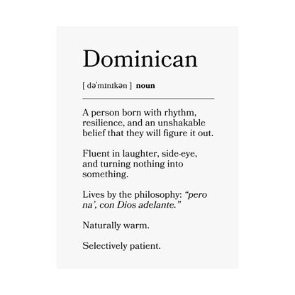 Dominican Definition Matte Poster — Print Celebrating Culture & Pride
