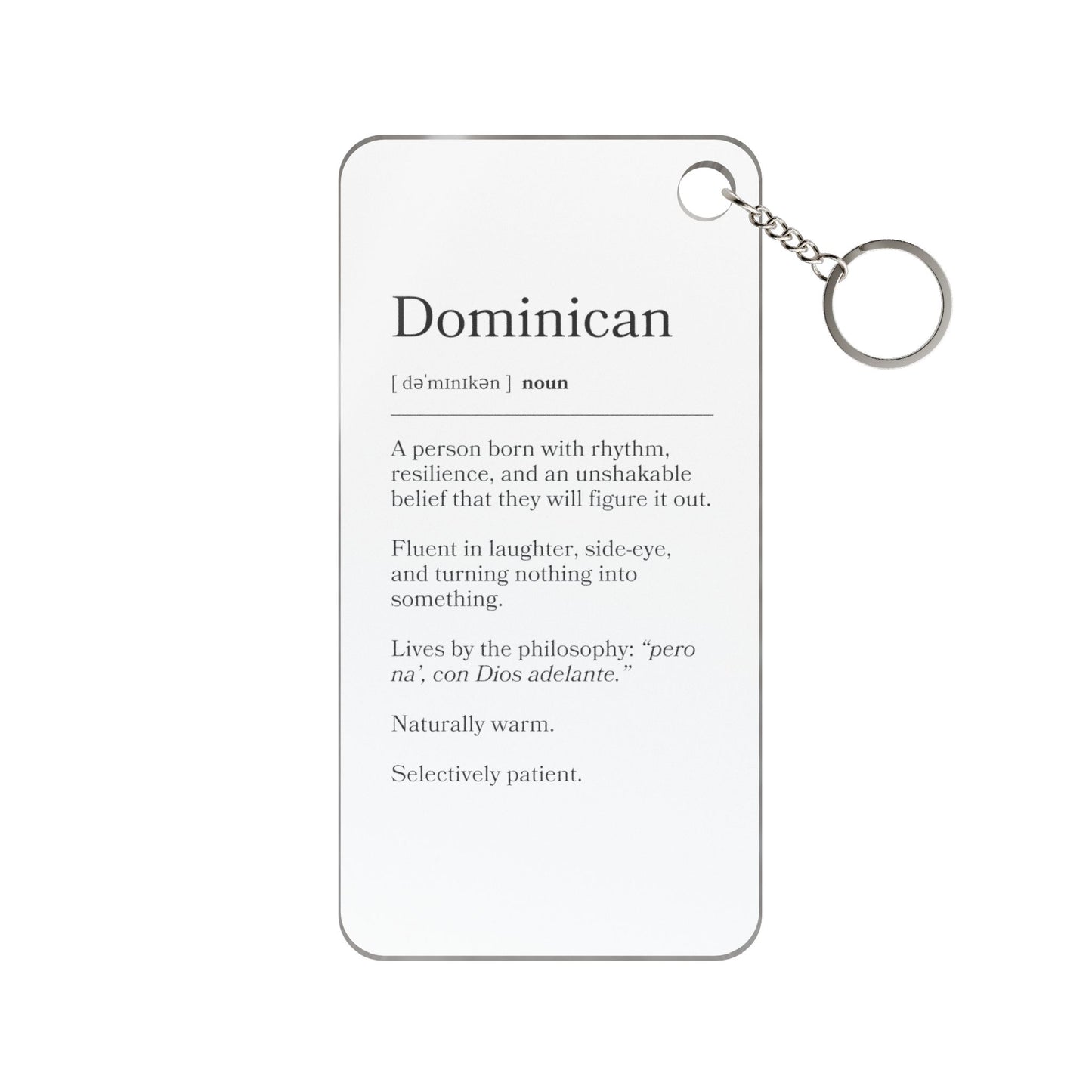 Dominican Definition Keychain Charm — Inspirational Heritage Gift