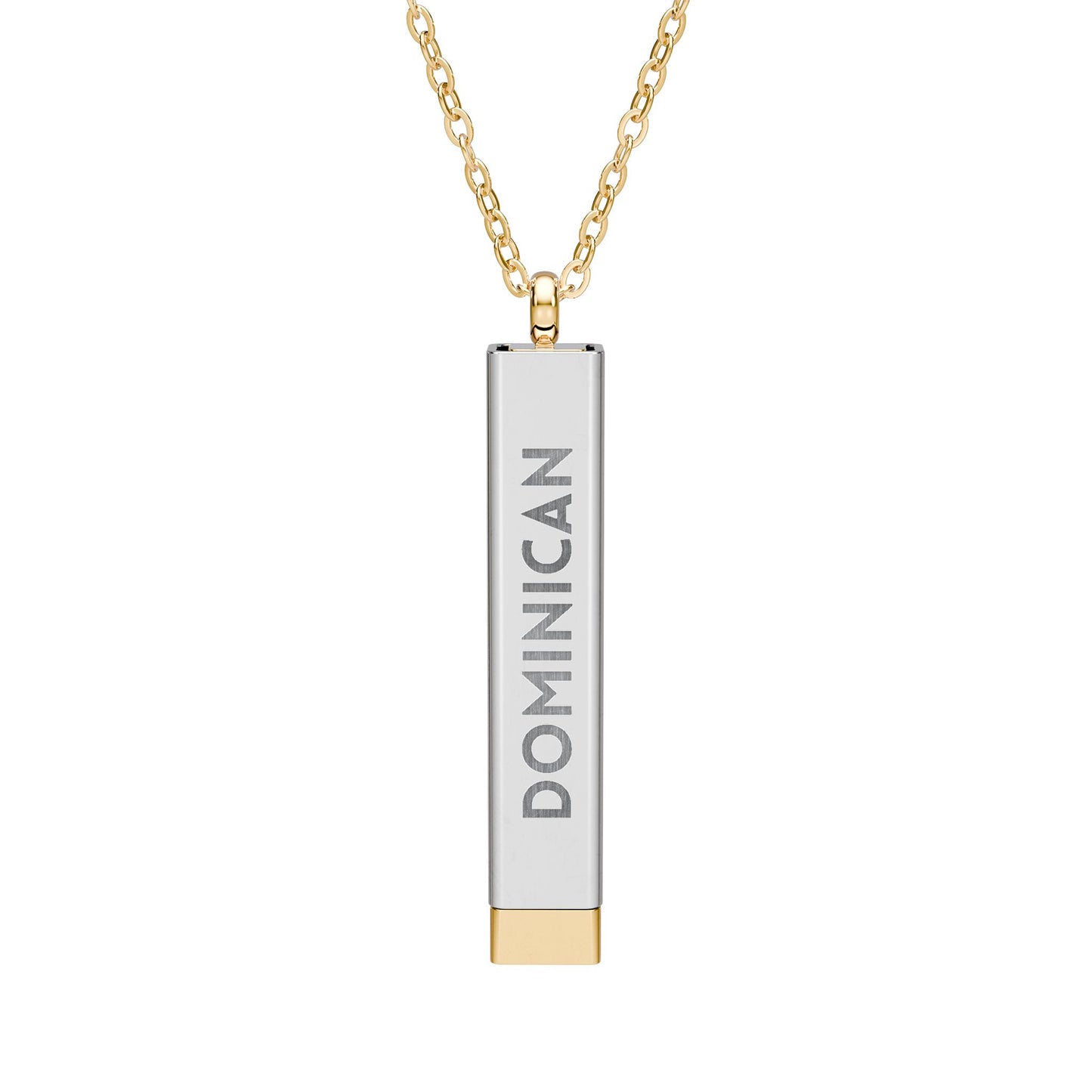 Dominican Hidden Message Sliding Bar Necklace — Built Diferente