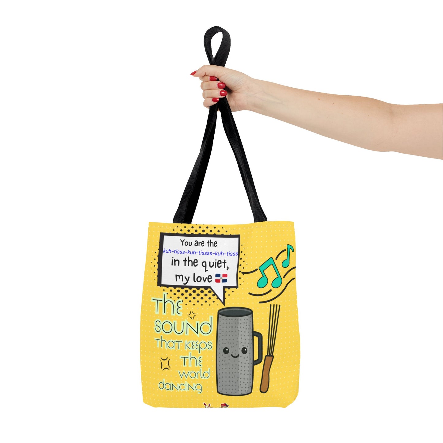 "The Sound That Makes the World Move / El Sonido Que Mueve el Mundo" – Güira Tote Bag