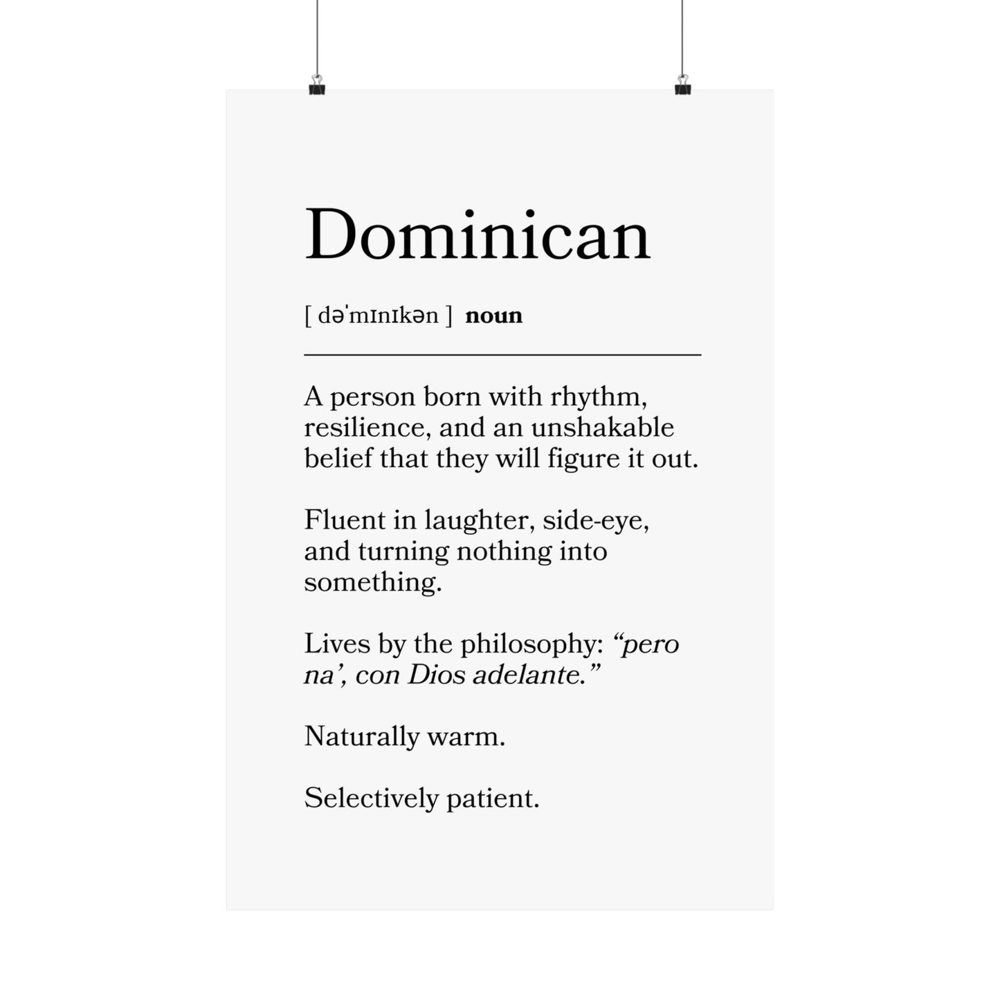Dominican Definition Matte Poster — Print Celebrating Culture & Pride