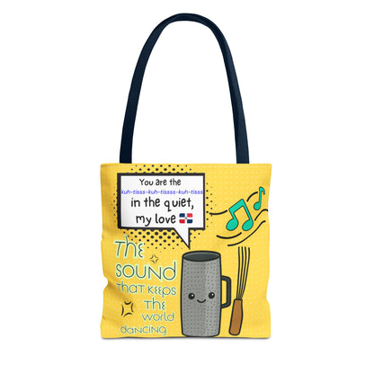 "The Sound That Makes the World Move / El Sonido Que Mueve el Mundo" – Güira Tote Bag