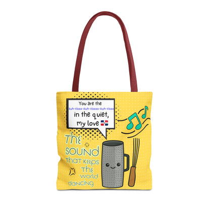"The Sound That Makes the World Move / El Sonido Que Mueve el Mundo" – Güira Tote Bag