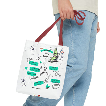 "When You Feel Sad, No Te Amargues" – Dominican Mood-Lifter Tote Bag