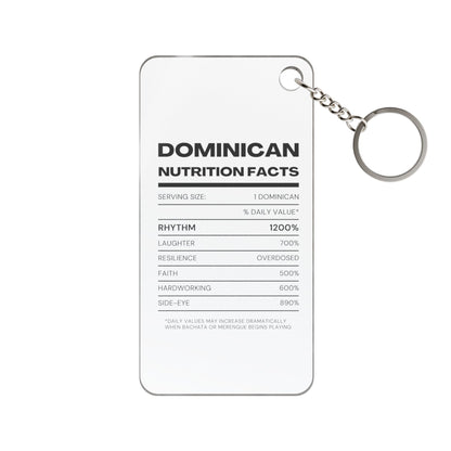 Dominican Nutrition Facts Keychain Charm — Inspirational Heritage Gift