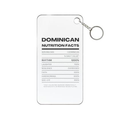 Dominican Nutrition Facts Keychain Charm — Inspirational Heritage Gift