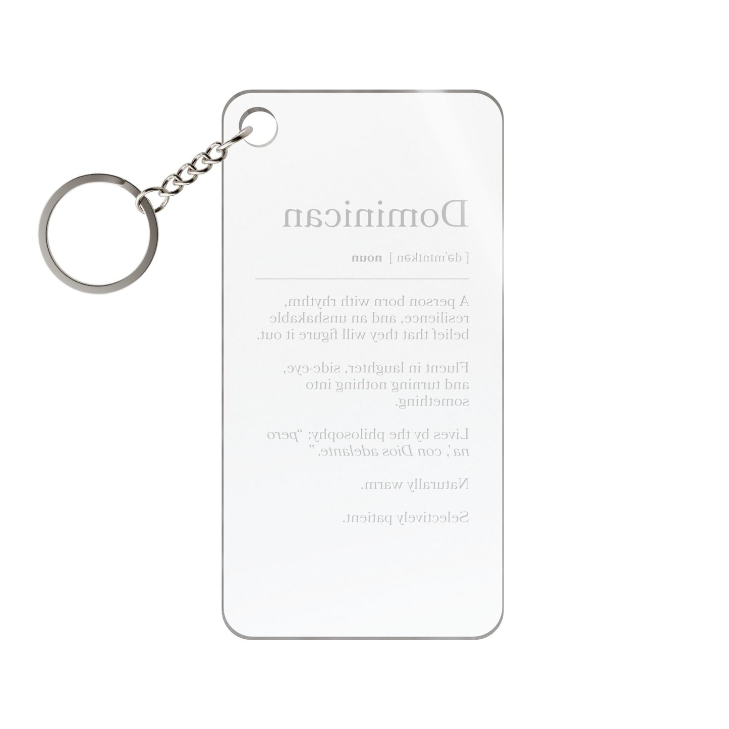 Dominican Definition Keychain Charm — Inspirational Heritage Gift