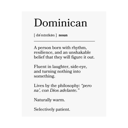 Dominican Definition Matte Poster — Print Celebrating Culture & Pride