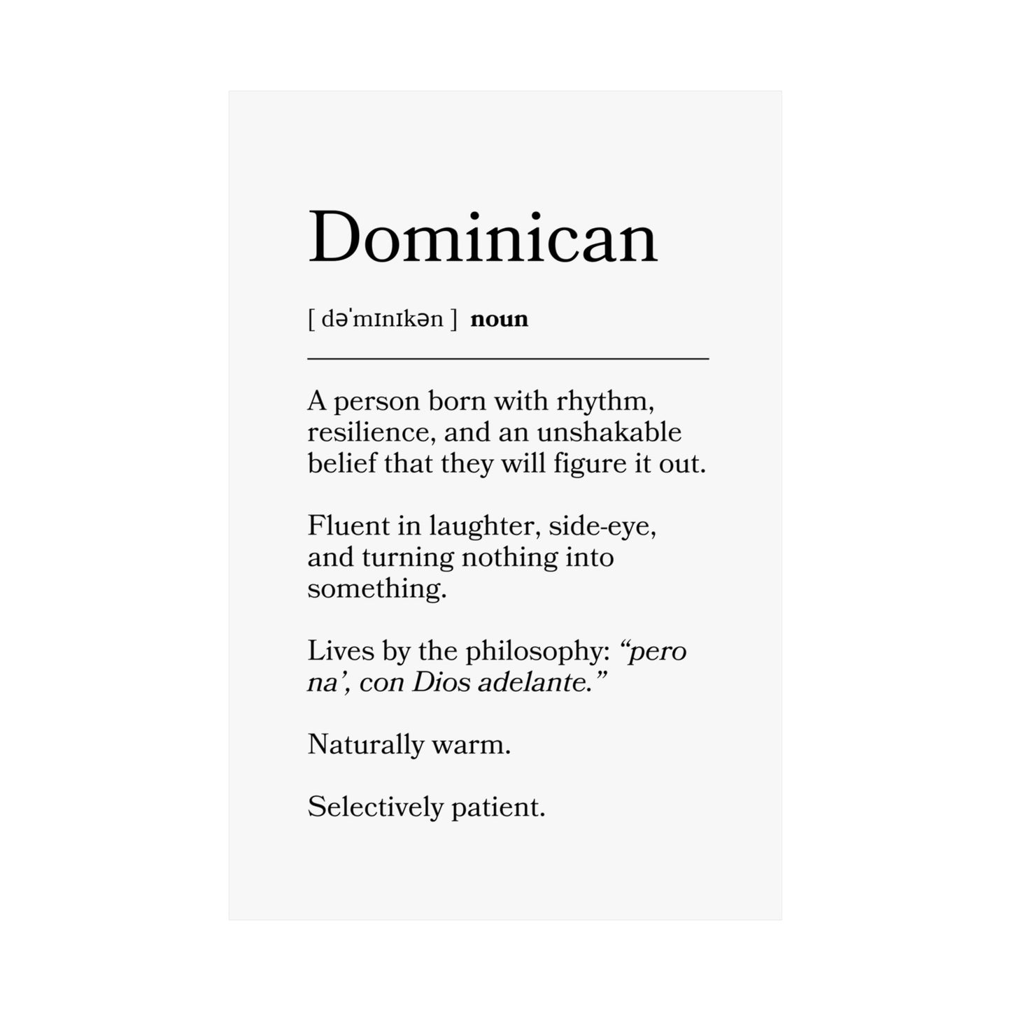 Dominican Definition Matte Poster — Print Celebrating Culture & Pride