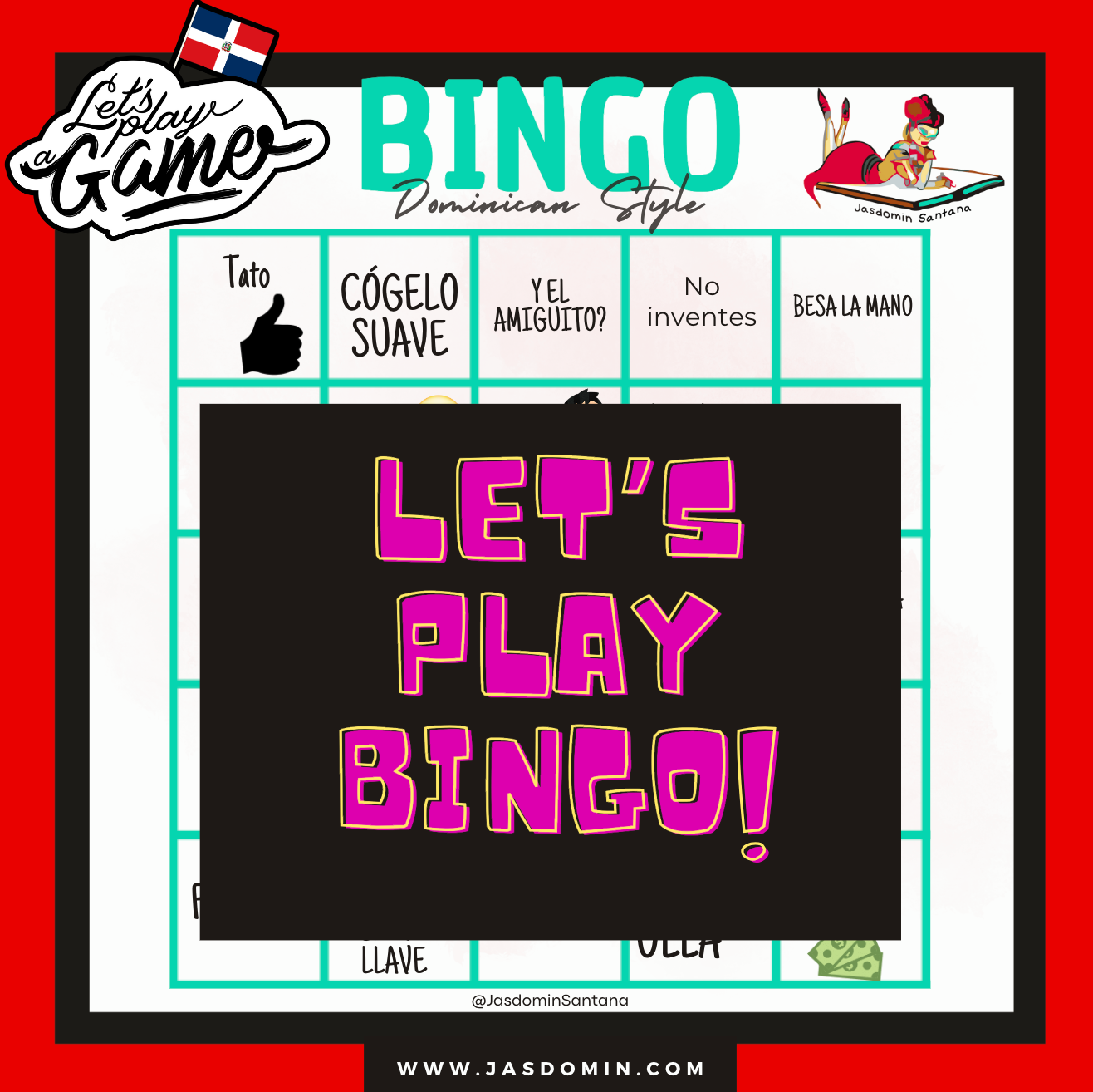 Digital Download - Dominican Bingo Card - Fun & Educational!